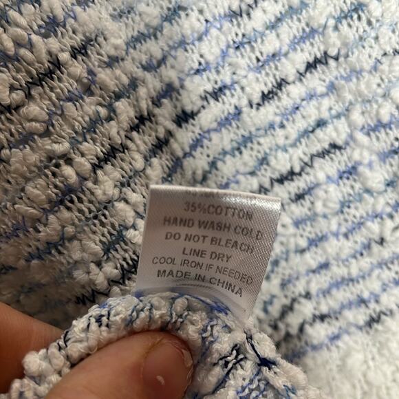 Sadie & Sage Anthropologie Cropped Striped Textured Sweater Medium - Picture 5 of 5